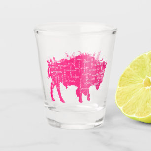 A Shot Rues roses de verre à liqueur de Buffalo