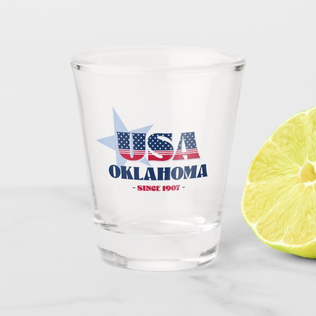 A Shot Stars, Stripes, et Oklahoma 1907 Verre de tir (Devant)