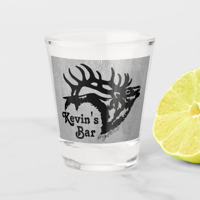 A Shot Taureau Sur Le Verre En Cuir Argent (Devant)