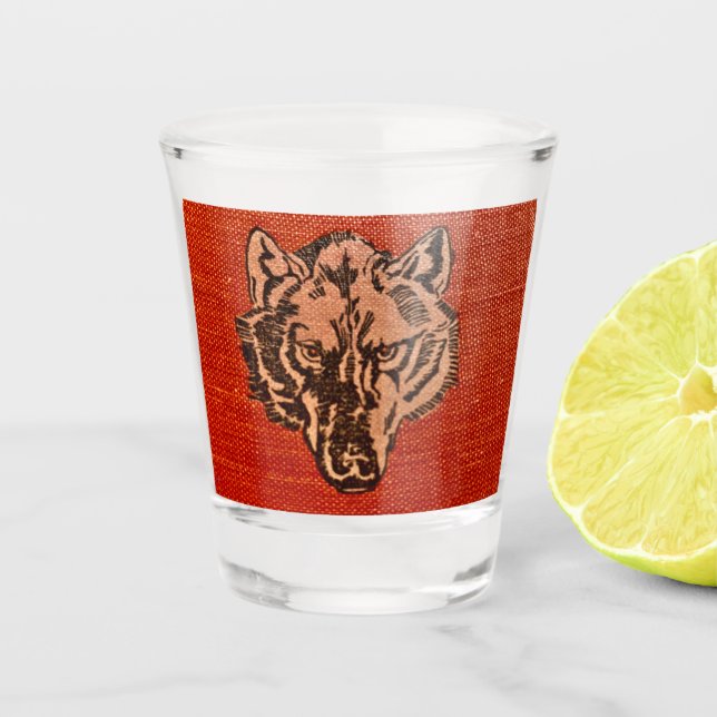 A Shot Tête de loup sur verre à tir rouge (Devant)