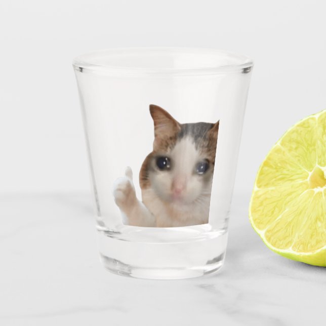 A Shot Tirer Des Pouces De Verre Vers Le Haut Bon Mème De (Devant)