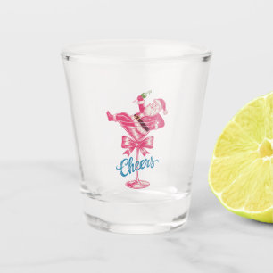 A Shot Verre à cocktail de Noël Santa Cheers Vintage Xmas