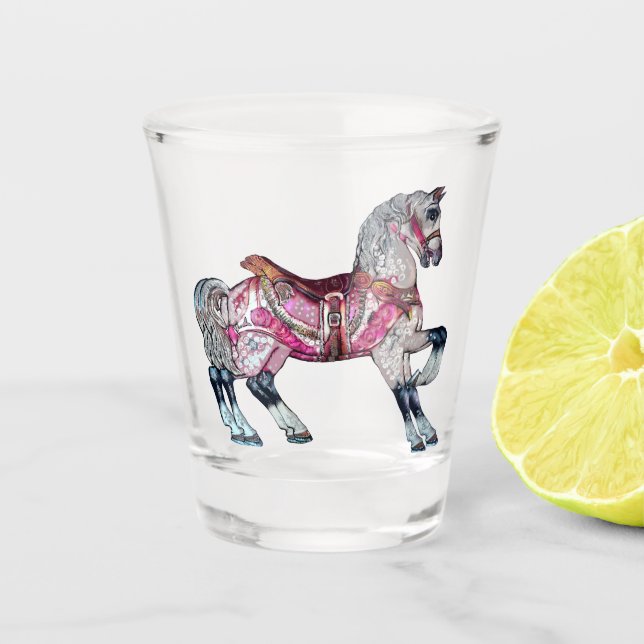 A Shot Verre à liqueur de carrousel de cheval (Devant)