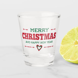 A Shot Verre à liqueur de coeur de Joyeux Noël