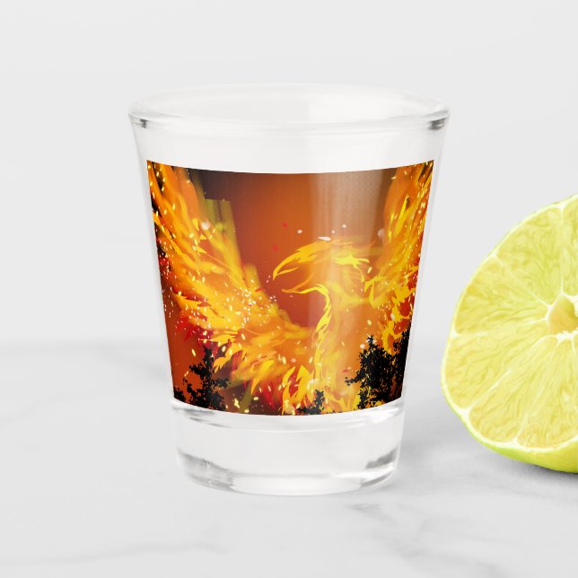 A Shot Verre à liqueur de Phoenix en vol (Devant)