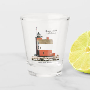 A Shot Verre à liqueur rond de phare d'île