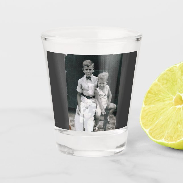 A Shot Verre à liqueur vintage de "frères" (Devant)