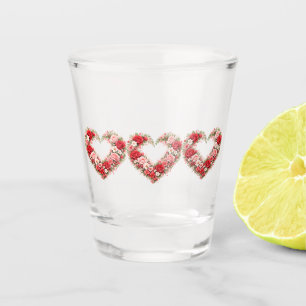 A Shot Verre à motif de cœur floral
