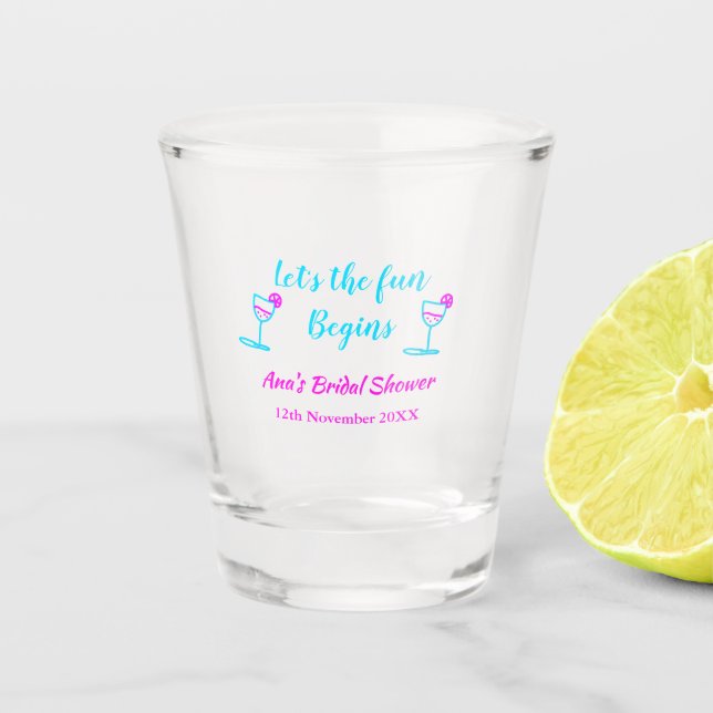 A Shot Verre à vin rose bleu enterrement de vie de jeune  (Devant)