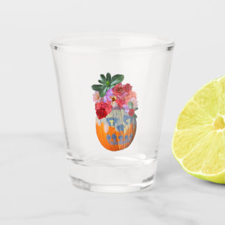 A Shot Verre Citrouille floral