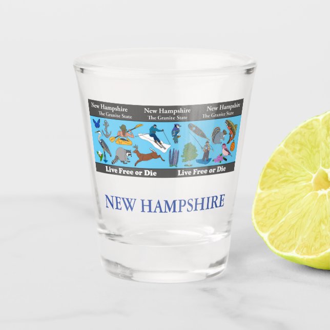 A Shot Verre commémoratif de l'État du New Hampshire (Devant)