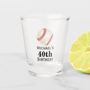 A Shot Verre de baseball à la fête du 40e anniversaire