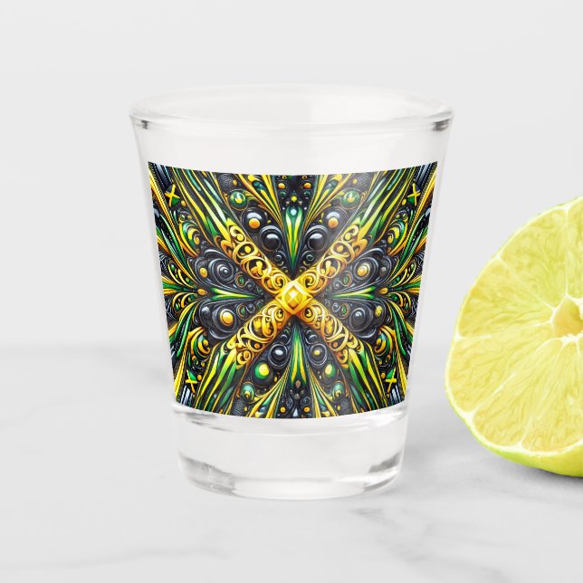 A Shot Verre de couleur jamaïcaine (Devant)
