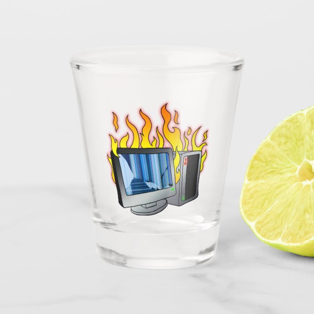 A Shot Verre de prise d'incendie de l'ordinateur (Devant)