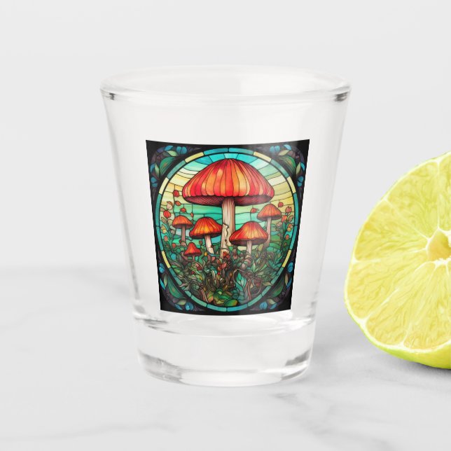 A Shot Verre de tir d'art dans les champignons (Devant)