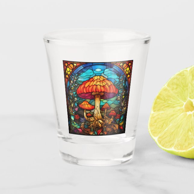 A Shot Verre de tir d'art dans les champignons (Devant)