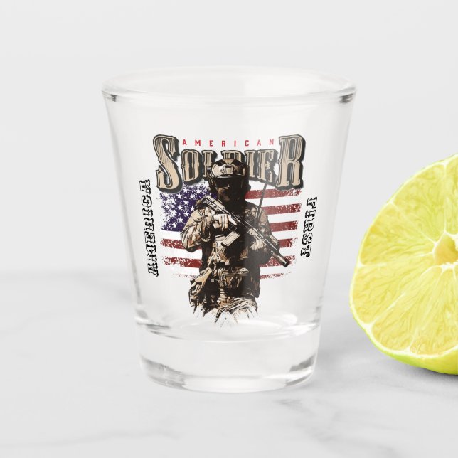 A Shot Verre de tir de conception du soldat américain (Devant)