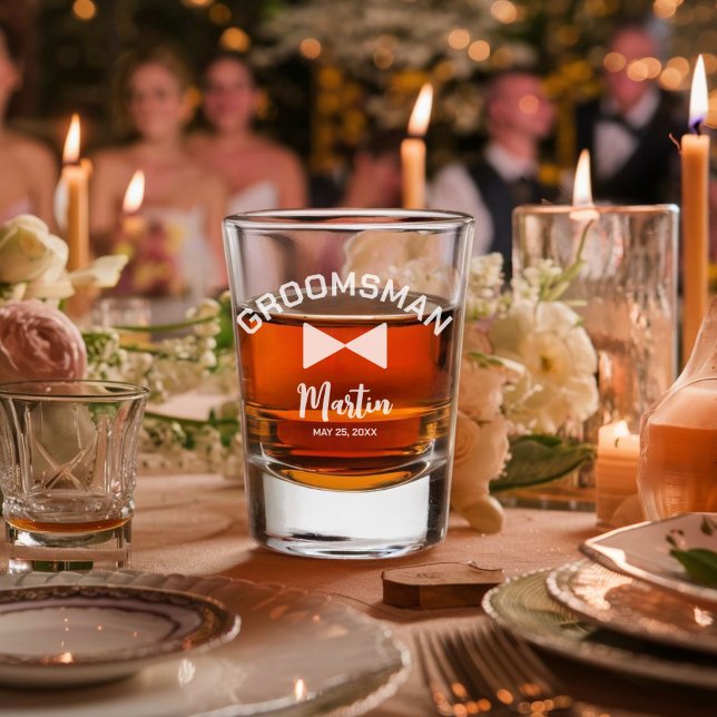 A Shot Verre de tir de Groomsman personnalisé (Créateur téléchargé)
