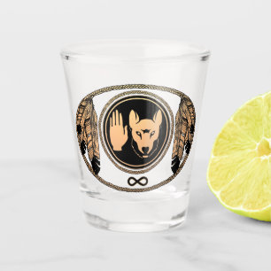 A Shot Verre de tir de loup de la tribu Viandes Drapeaux 