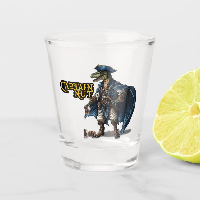 A Shot Verre de tir de pirate Dinosaure personnalisé (Devant)