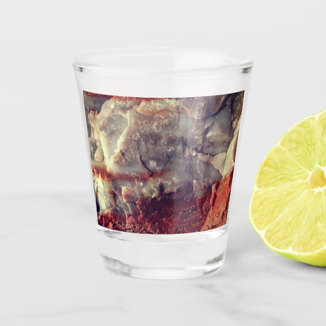 A Shot Verre de tir de roche à quartz personnalisé (Devant)