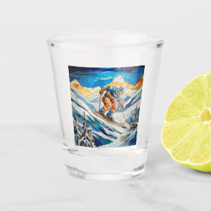 A Shot Verre de tir de skieur descendant