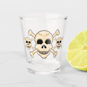 A Shot Verre de tir du crâne et des os croisés