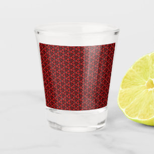 A Shot Verre de tir du spectacle Floral rouge et noir