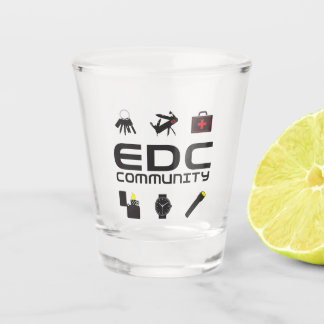 A Shot Verre de tir - logo EDCC en noir avec couleurs