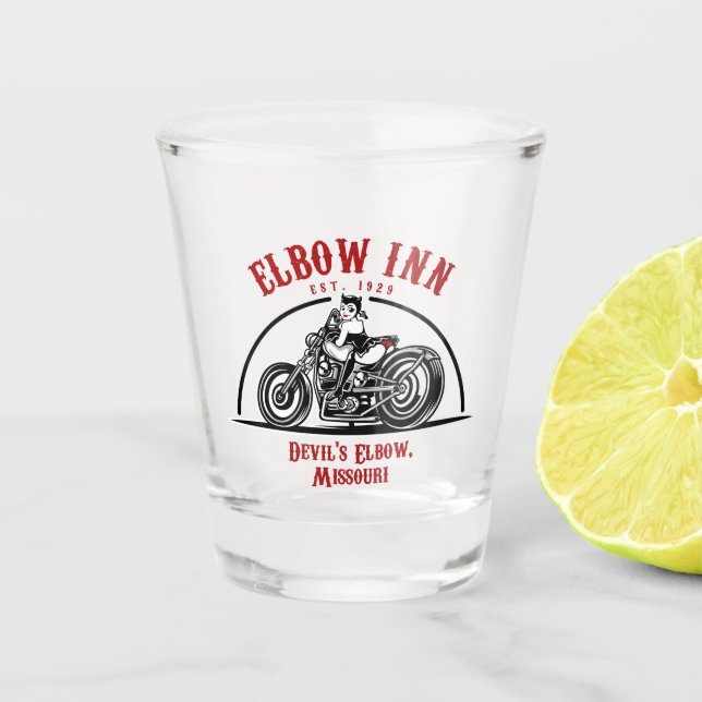 A Shot Verre de tir officiel Elbow Inn® Biker Lucy (Devant)