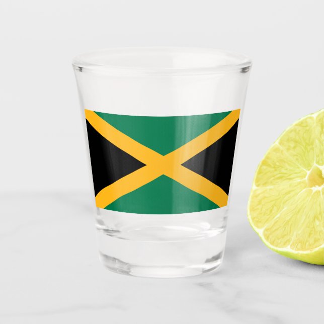 A Shot Verre de tir patriotique avec drapeau de la Jamaïq (Devant)
