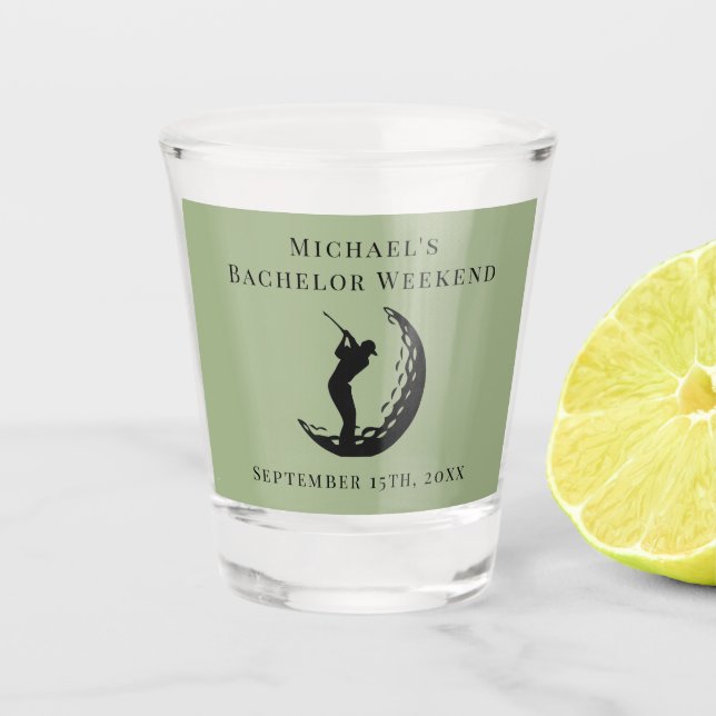 A Shot Verre de tir personnalisé | Bachelor Golf Week-end (Devant)