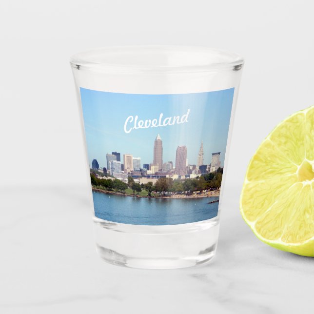 A Shot Verre de tir Skyline de Cleveland OH Lake (Devant)