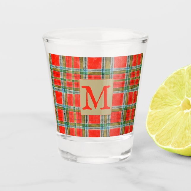 A Shot Verre de tir TARTAN BAIN MAC + Texte (Devant)