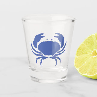A SHOT VERRE DE TISSU DE CRABINE BLEU