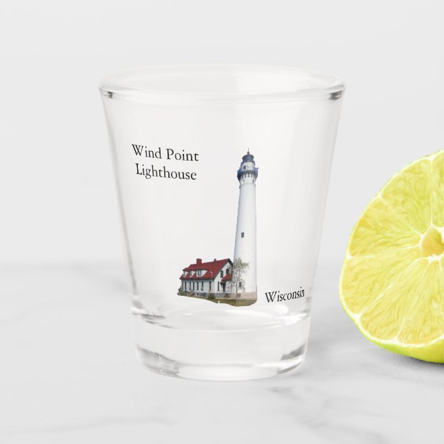 A Shot Verre de verre tiré du phare Wind Point (Devant)