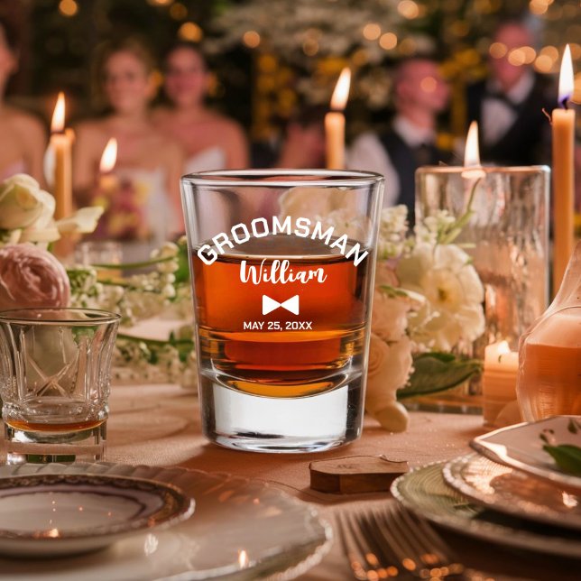 A Shot Verre de whisky Groomsman personnalisé (Créateur téléchargé)