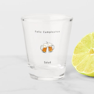 A Shot Verre Feliz cumpleanos, cadeau d'anniversaire espa