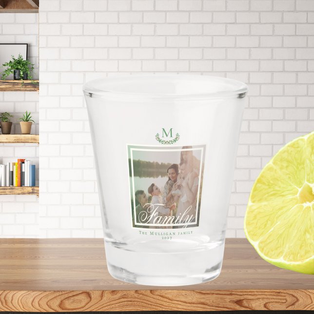 A Shot Verre photo de famille personnalisé | Monogramme (Créateur téléchargé)
