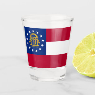 A Shot Verre photographié patriotique avec drapeau de la