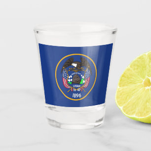 A Shot Verre photographié patriotique avec drapeau de l'U