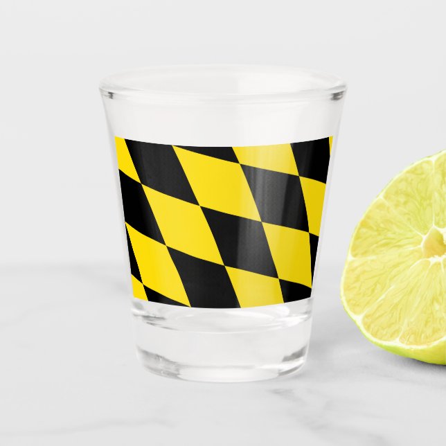 A Shot Verre photographié patriotique avec drapeau de Mun (Devant)