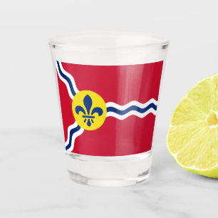 A Shot Verre photographié patriotique avec drapeau de Sai