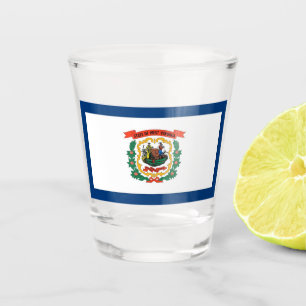 A Shot Verre photographié patriotique avec drapeau de Vir