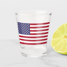 Verre photographié patriotique avec drapeau des US