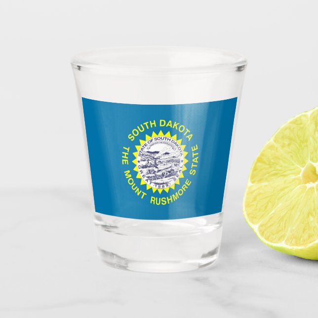 A Shot Verre photographié patriotique avec drapeau du Dak (Devant)