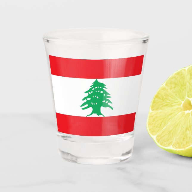 A Shot Verre photographié patriotique avec drapeau du Lib (Devant)