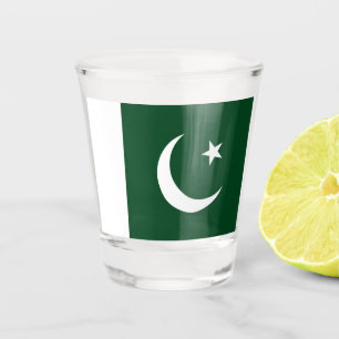 A Shot Verre photographié patriotique avec drapeau du Pak
