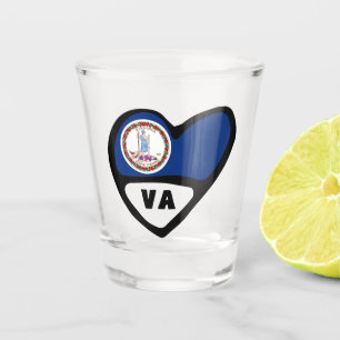 A Shot Virginia, VA Drapeau D'État En Verre De Tir Du Coe