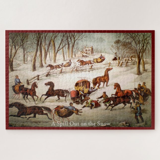 A Spill Out on the Snow Large Puzzle (Horizontal)